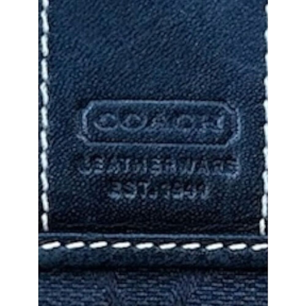 Coach Black Signature "CC" Continental Canvas/Leather Long Wallet Classic Preppy - Picture 7 of 8